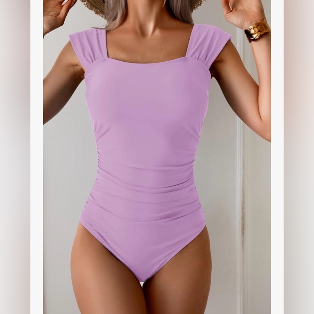 Elegant Lavender One-Piece Swimsuit